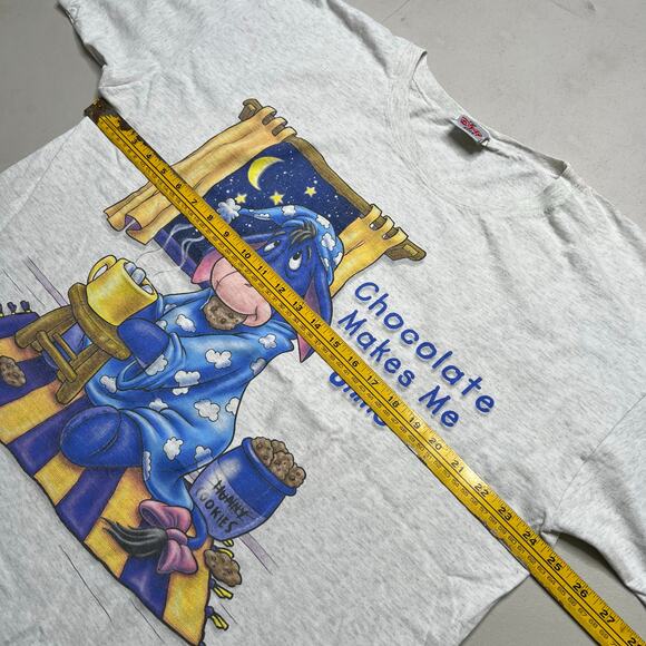 Vintage 90s Disney Store Eeyore “Chocolate Makes Me Smile” Nightshirt One size - Picture 5 of 7